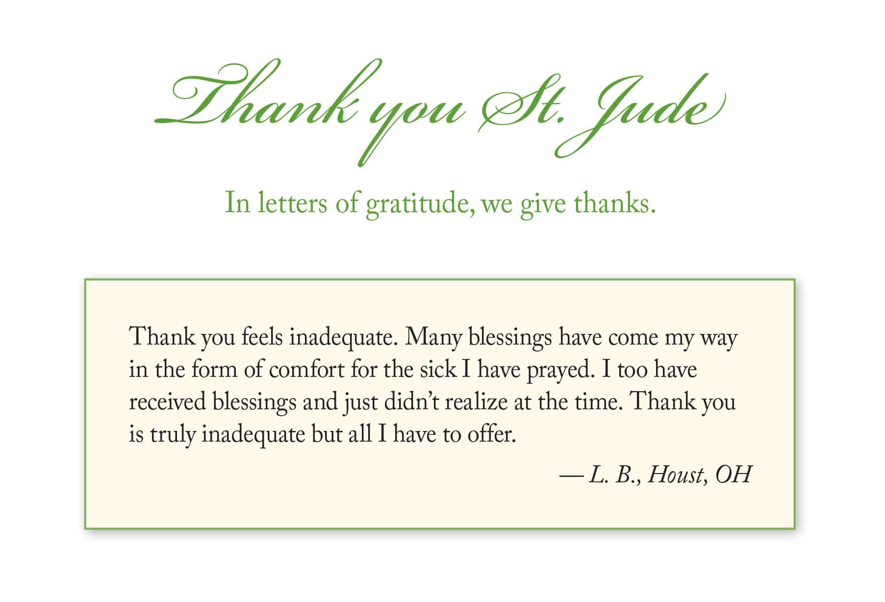 Letters of Gratitude January 2020