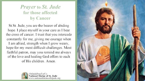 Prayer to St. Jude for those Affected by Cancer