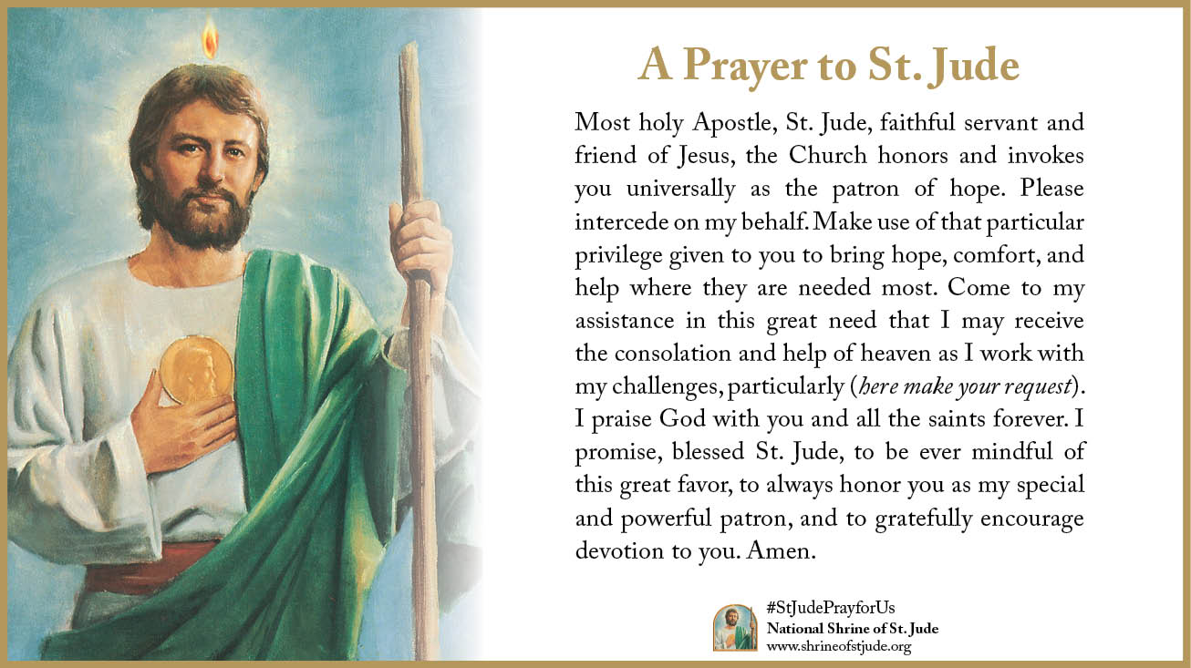 St Jude Prayer Card Printable Cards