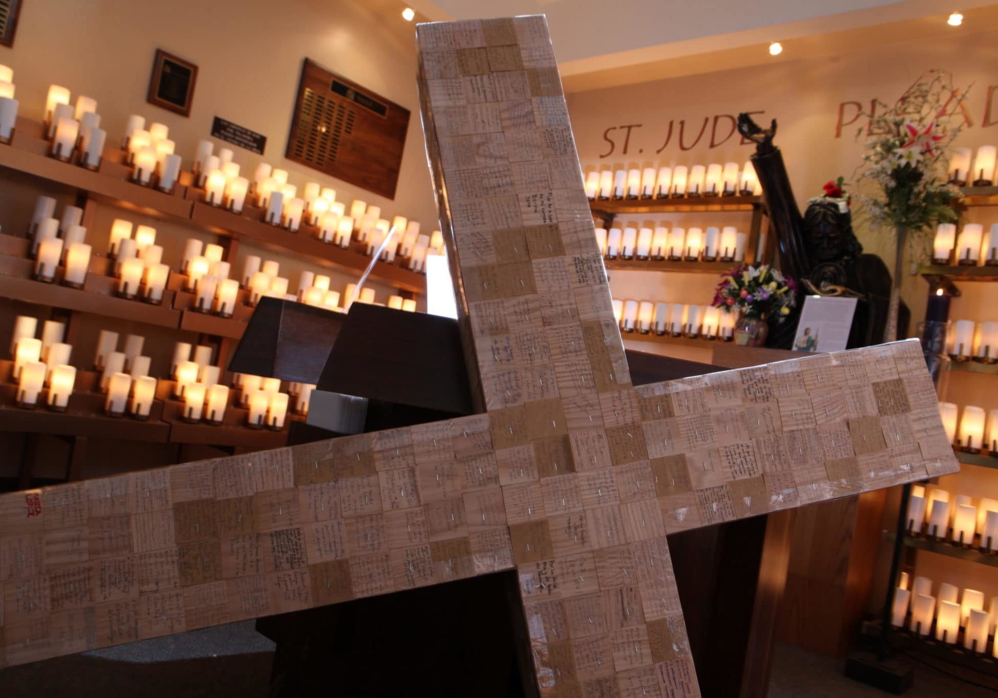 The Holy Week Prayer cross displayed during Easter Holy Week